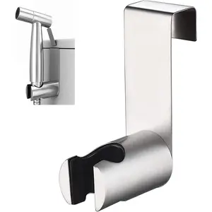 Handheld Bidet Sprayer for Toilet,Bidet Sprayer Holder,Portable Pet Shower,Bidet Attachment Bathroom Stainless Steel Spray for Personal Hygiene (Hook, Silver)