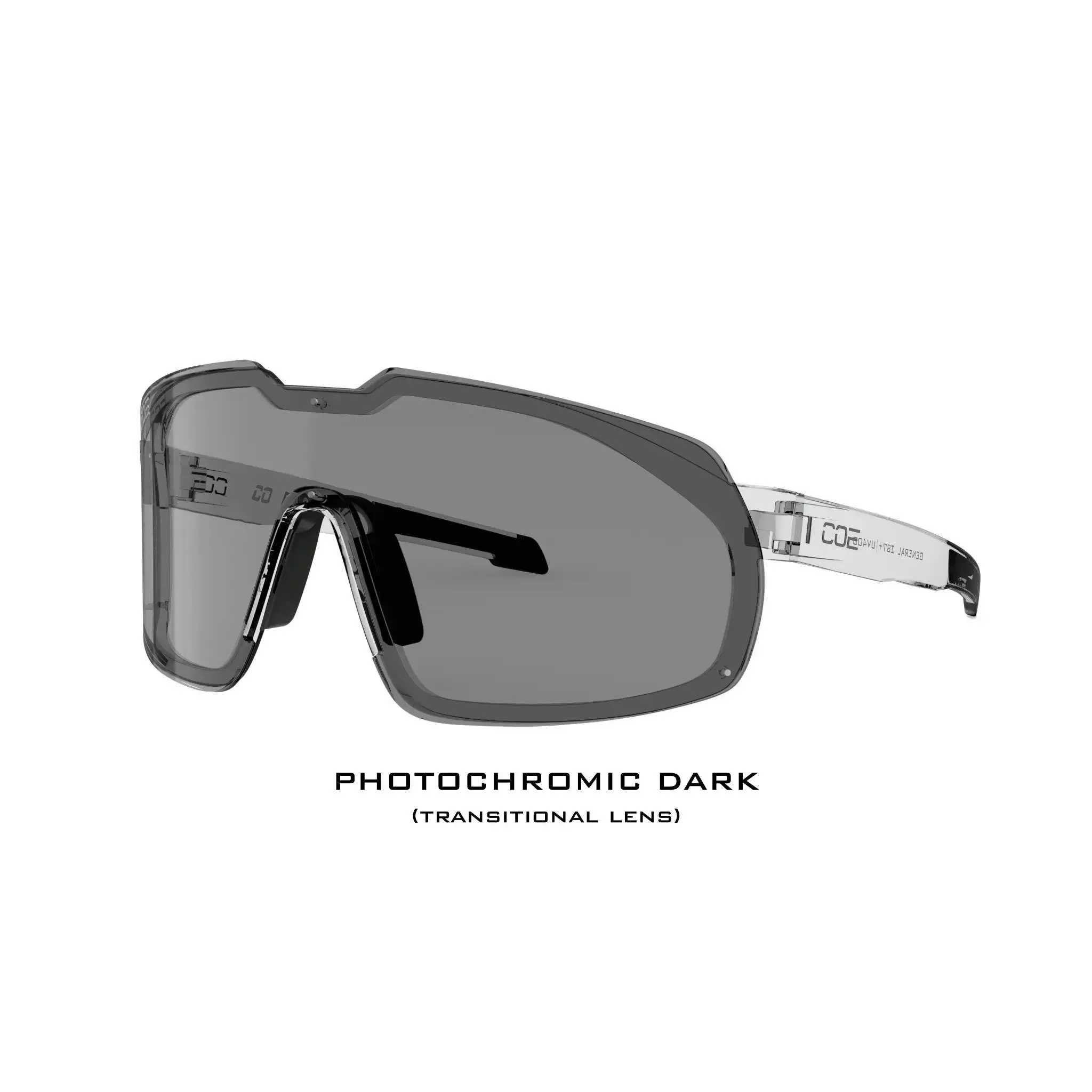 General Z87+ Photochromic Dark Lenses - Frameless Wraparound TR90 ANSI Z87+ Impact Rated UV Protection Medium XL
