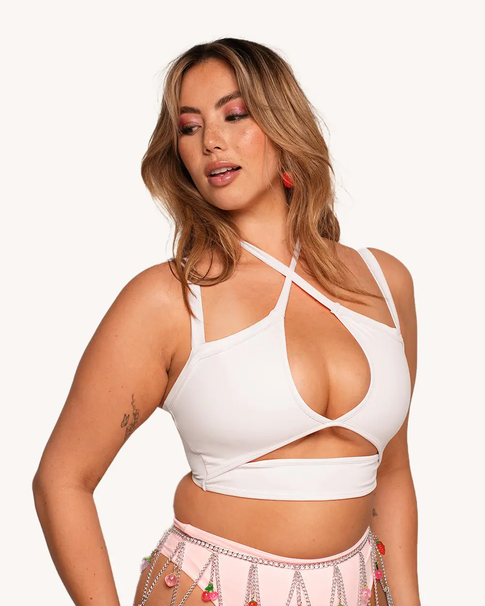 Rave & Repeat Halter Top - White
