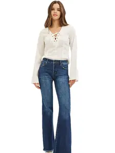 RISEN Tummy Control Mid Rise Flare Jeans PF21401