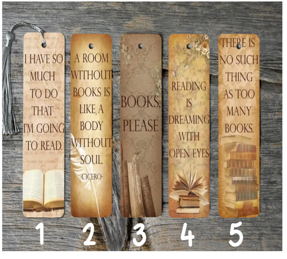Glossy Finish Metal Bookmarks with Tassels - Unique Book-Themed Gifts for Friends, Coworkers, Random Book Readers, Unisex Stocking Stuffers