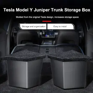 Model Y Juniper Trunk Storage Box Back Trunk Side Organizer Storage Bins Tesla Organizer