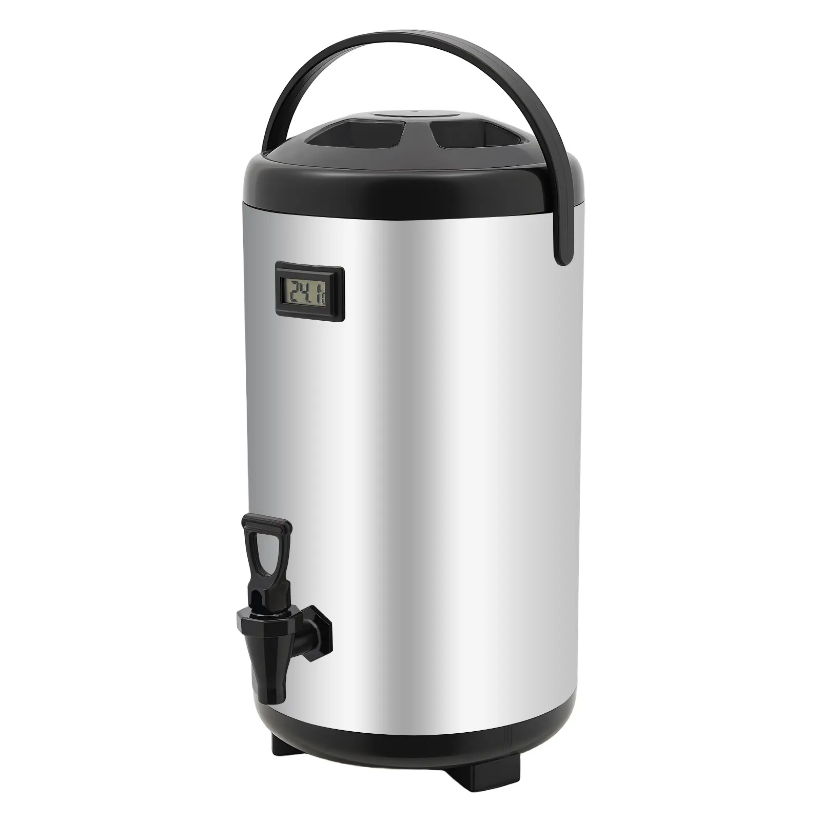 304 Stainless Steel Thermal Insulated Beverage Dispenser - 8L/12L Options, Temperature Control, Drip-Free Tap, PU Insulation, Resin-Free, Cold Retention, Home & Wedding Supplies, Ideal for Milk, Water, Outdoor Use