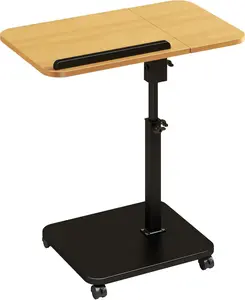 C Shaped Table End Tables for Couch Adjustable Height, Snack Tables, 180°Swivel TV Tray Sofa Table for Small Spaces Adjustable Overbed Table with Wheels, Mobile Standing Desk for Bedroom