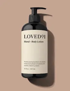 Loved01 Hand + Body Lotion  - Lightweight Fast-Absorbing Formula with Plant Butters  and Oils for Soft Moisturized Skin