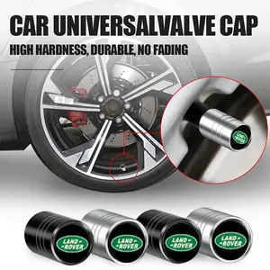 4Pcs Car Wheel Tire Valve Caps Tyre Air Stem Dust Cover Durable For Land Rover Range Rover Sport Evoque Velar Defender Discovery 3 4 5 Freelander 2 SV SVR Auto Accessories
