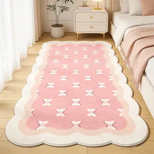 Cute Bow Girls Bedroom Rug, Fluffy Area Rug, Modern Simple Style Carpet, Soft Comfortable Plush Foot Pad, Ideal for Living Room, Bedroom, Porch, Bathroom, Soft Thick Rugs