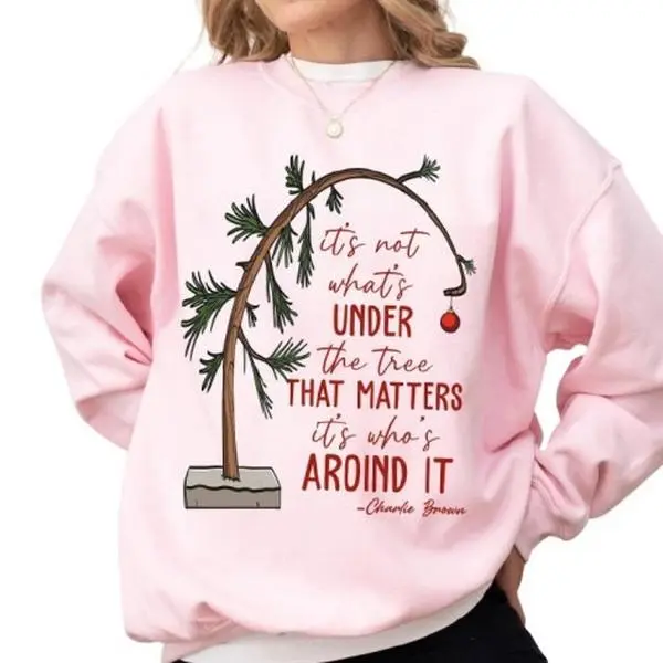 Cozy Christmas Tee Charlie Brown Xmas Tree Sweatshirt With Peanuts Xmas Quote - Perfect Holiday Gift Sweater