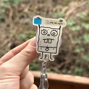 Cartoon Doodle Phelbotomist Blood Tube- Nurse badge reel, RN, blood bank, emergency, healthcare, work accessory