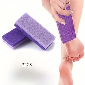 2Pcs Professional Pedicure Foot Pumice Stone, Foot Scrubber, Pedicure Tools Hard Skin Callus Remover For Feet And Hands, Exfoliation To Remove Dead Skin, And Calluses, Bag, Organizer, Storage, Foot Care Product