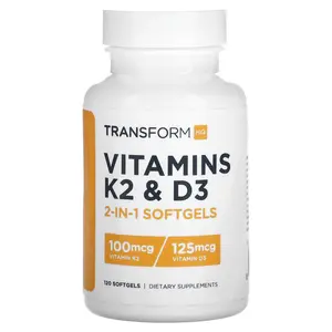 TransformHQ Vitamins K2 & D3, 120 Softgels
