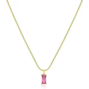 Diamond Necklaces for Women 14K Gold Plated Emerald Birthstone Necklace for Women Mothers Dainty Gold Necklace Blue Green Cubic Zirconia Pendant Necklace Birthday Gifts for Women Jewelry