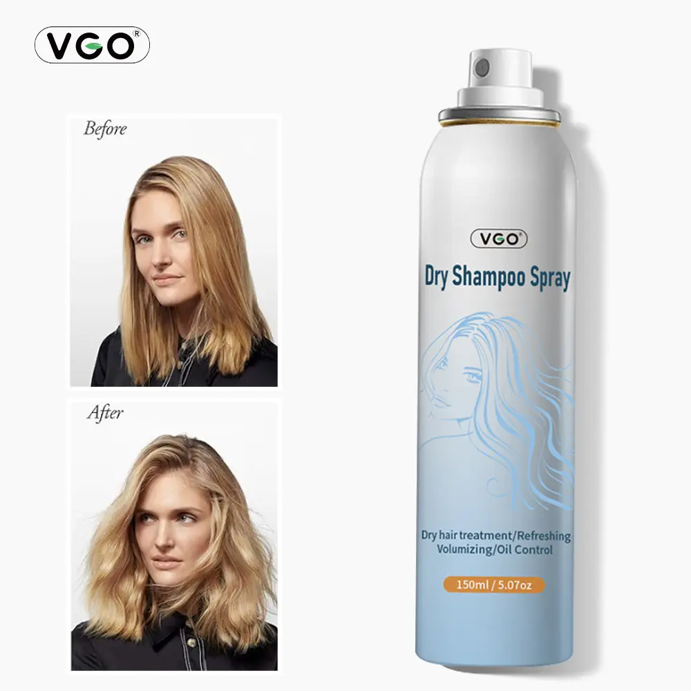VGO Dry Shampoo Spray 165g/5.8oz - Instant Oil Control & Volume Boost Waterless Hair Cleanser | Refreshing Fluffy Texture | Rice-Based Formula for Radiant Hair Conditioner Haircare Comfort Cleansing