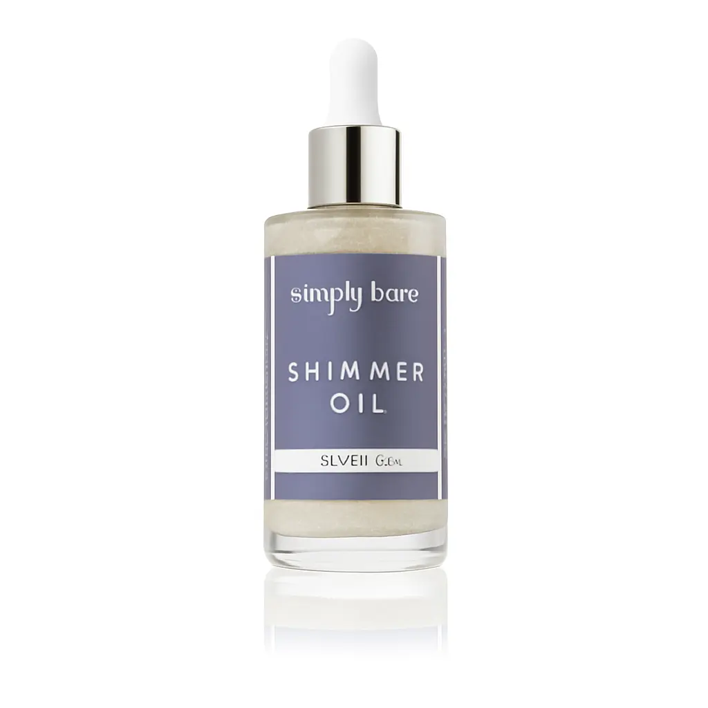 Simply Bare Shimmer Body Oil – Lightweight Hydrating Glow Oil with Gold or Silver Radiance | Moisturizing Body Highlight for Luminous Skin