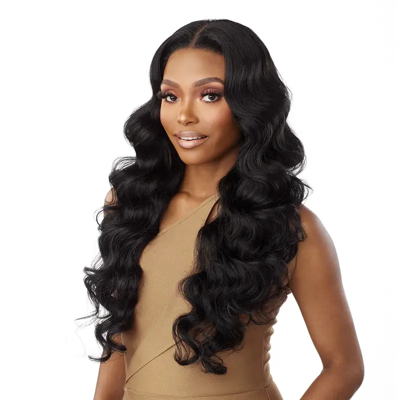Sensationnel Butta 360 Unit 5 Glueless Straight HD Lace Front Synthetic Wig - Pre-Plucked Baby Hairs, Virtually Invisible Lace, Elastic Cap, Unisex Wear, Glueless Frontal Option