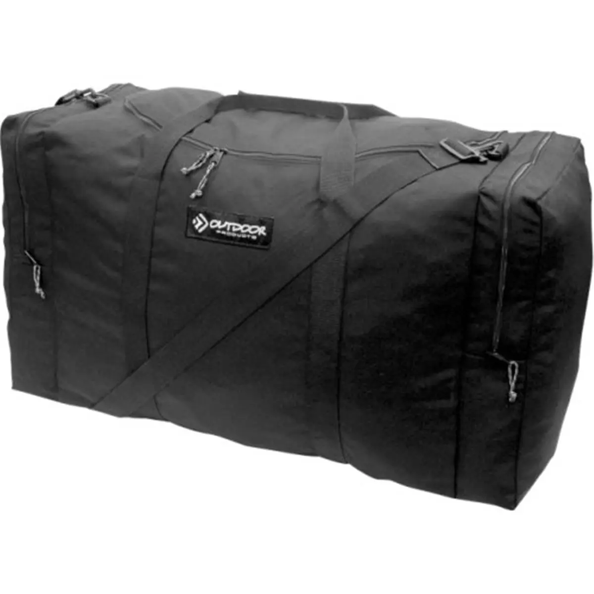 212 MAIN Polyester Square Shape Mountain Duffel Luggage - Easy Load Outdoor Travel Case with Front Zipper, Black
