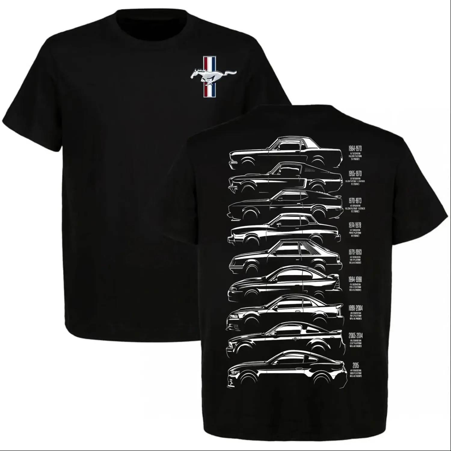 🏎️[100% Cotton]Men’s Ford Mustang Evolution Graphic Tee – Iconic Muscle Car Series fashion shirt, Heavyweight Soft Round Neck T-Shirt, Vintage American Racing Streetwear, USA-Made Casual Top, Full Color Oversized Outfit for Car Enthusiasts