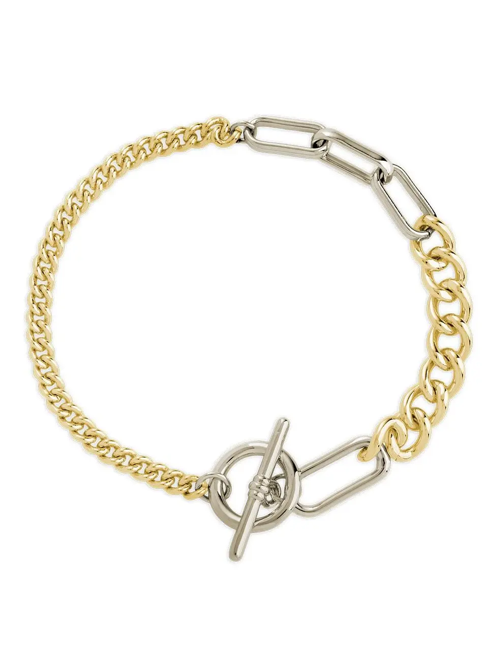 Elaine Dualtone Mixed Chain Toggle Bracelet Elaine Dualtone Mixed Chain Toggle Bracelet