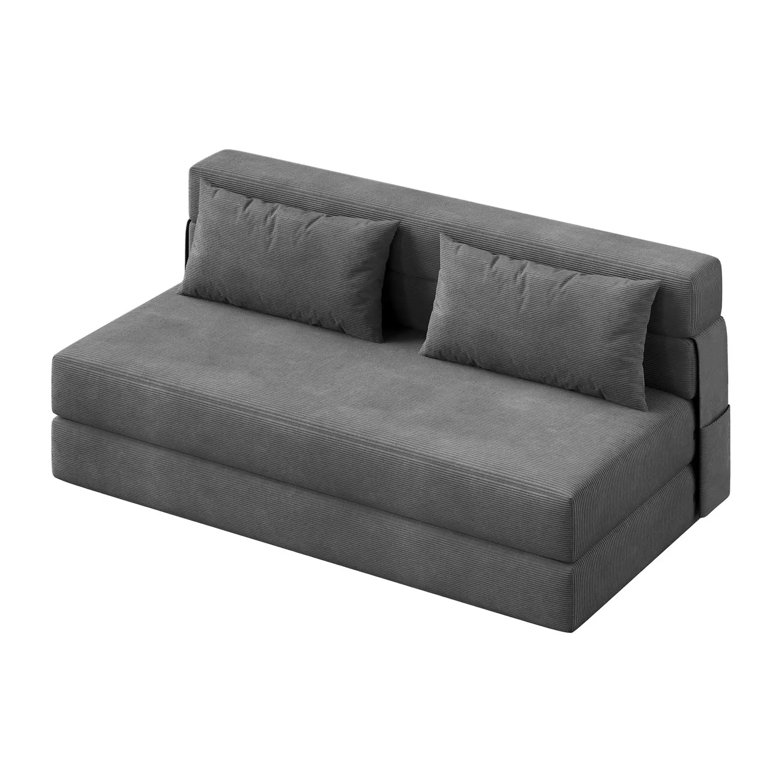 4-in-1 Folding Sofa Bed & Chair Bed-Convertible Sleeper, Fold Out Loveseat Sofa Couch with Pillow,for Living Room, Bedroom, Guest Room,80*60*6”Grey