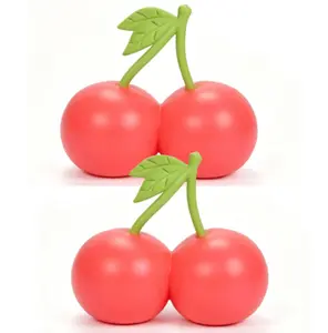 Squishy Cherries, Jumbo Sweet Fruit Stress Toy, Twin Cherry Fidget Fun, 5.3 Inch Fun and Soft Squishy Toys, Anxiety Relief, Relax, Improve Focus, Easter Basket Stuffers (Weighted)