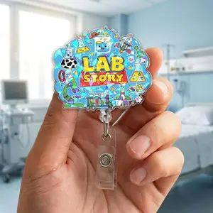Lab Story Lab Week 2026 Badge Reel, Medical Laboratory Professional Retractable ID Holder Gift 9VB