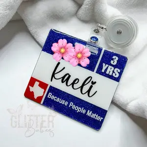 Custom Glitter Name + Title Badge Set