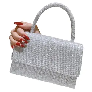 Bucket Design Sequins Evening Bags Box Ladies Small Clutch Glitter Elegant Handbags Green Merry Christmas Day Purse For Prom Din