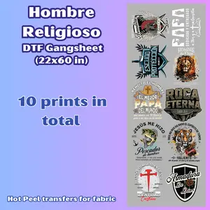 G25 Hombre de Fe Gangsheet transfers for shirts (10 Transfers)