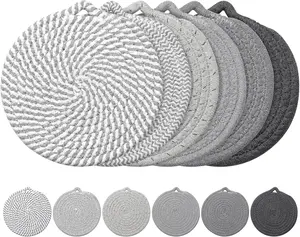 7" Trivets for Hot Dishes, 6 Pack Hot Pads for Kitchen Counter & Dining Table, Heat Resistant | Scratches | Stains Cotton Trivets for Hot Pots and Pans