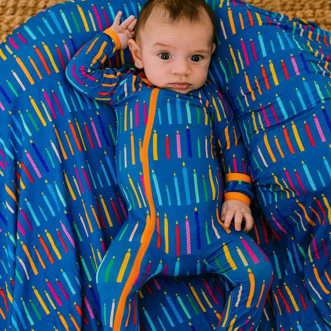Birthday Babe Swaddle Super Soft Multi-Use Baby Swaddle Blanket, Stroller & Nursing Cover, Snuggle Blanket, Multicolor Birthday Print, 45"x45", 93% Bamboo 3% Spandex