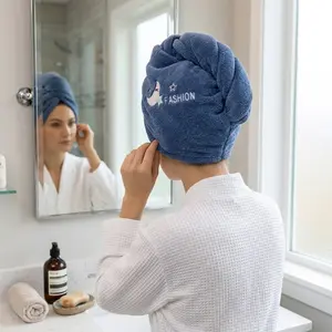 2-Pack Microfiber Hair Towel Wrap, Quick Dry Hair Turban for Wet Hair