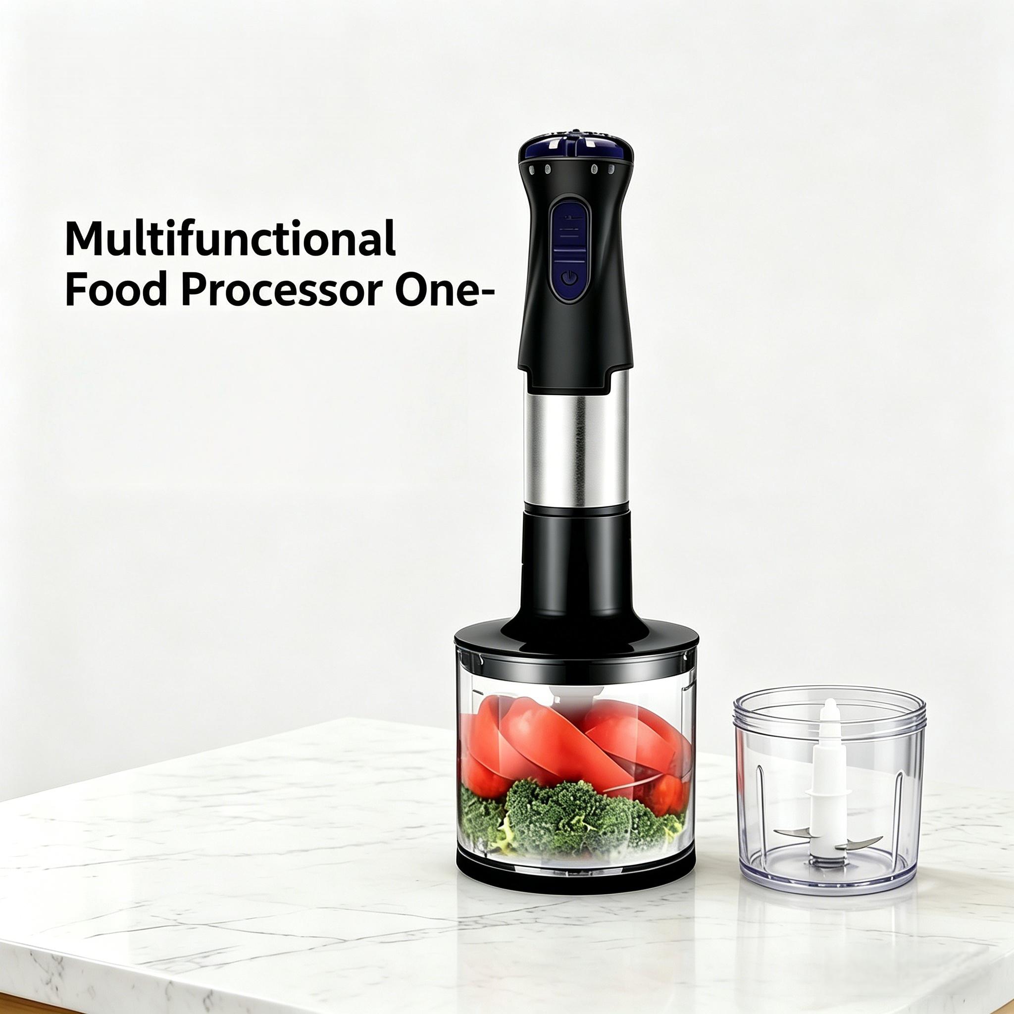 All-in-One Immersion Blender Set for Adult Family Daily Cooking, 110V 60Hz 700W High Watt Electric Blender US Plug Design, Detachable Accessories Easy Washing Multipurpose Tool for Baby Purees Smoothies Juices Kitchen Meal Making