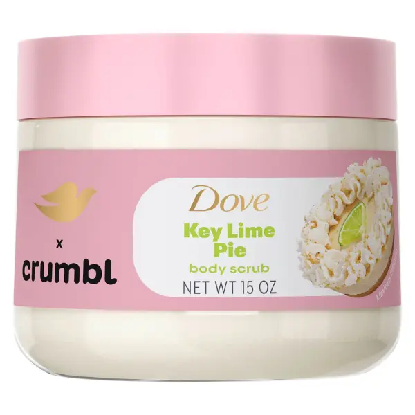 Dove & Crumbl Limited Edition Body Scrub Key Lime Pie For Exfoliated & Hydrated skin, 15 OZ