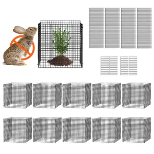 【Summervibes】VEVOR 10 Pack Plant Protector from Animals, 12'' x 12'' Chicken Wire Plant Protector, Plant Cages for Outdoor Plants, Flowers & Vegetables, Keeps Bunny Chicken Squirrels Out, 40pcs Metal Mesh