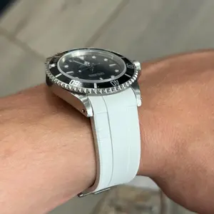 20mm White Caoutchouc Rubber Strap