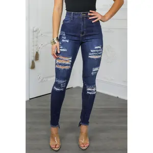 High Rise Distressed Skinny Jeans