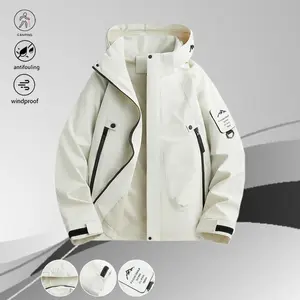 A purple hooded jacket with a modern outdoor style, featuring dimensional pockets and badge details, is perfect for urban commuters, offering fashion-forward appeal for daily commutes and light weekend hikes. Menswear Coats