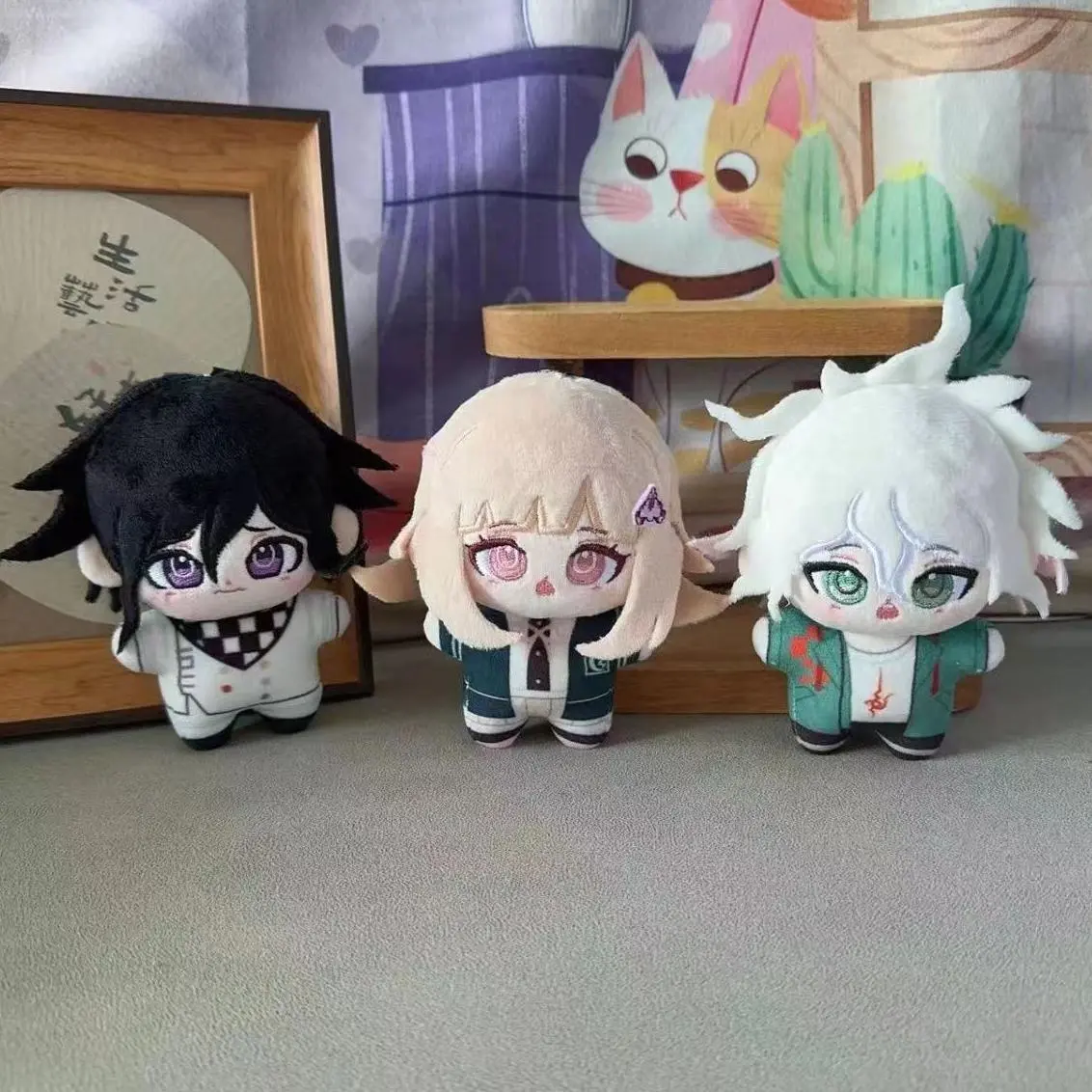 10cm Danganronpa Cute Stuffed Keychains - Hinata Hajime, Komaeda Nagito, Naegi Mini Starfish Anime Pendants, Kids' Toy Gift for Anime Fans, Key Tags