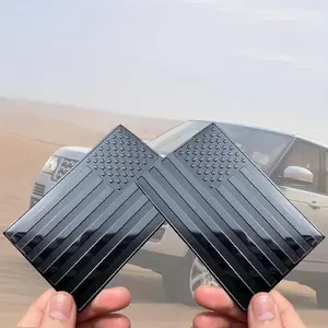 2Pcs USA American Metal Flag Auto Fender Emblem,Embossed 3D Metal Adhesive Sport Truck Car Badge,USAFlag Decal for for Auto SUV Truck Motorcycle (Black) decalsticker