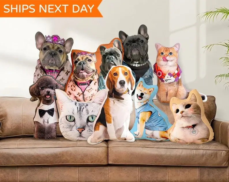 Custom Pet Pillow from Photo | Dog/Cat Shaped Throw Pillow | 3D Pillow by Photo | Personalized Pet Pillow Custom | Dog Pillow with Picture