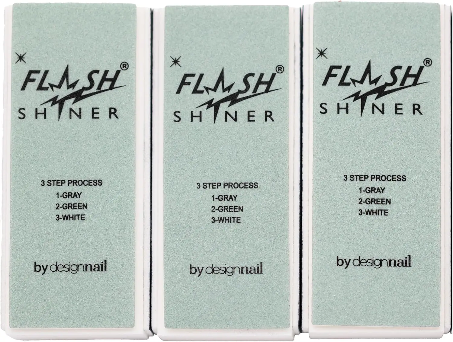 Flash Shiner Block – 3-Way Nail Buffer – Pack of 3 – Professional Nail Buffer for Natural Shine – Smooths, Conditions & Polishes – Manicure Tool for Home or Salon Use
