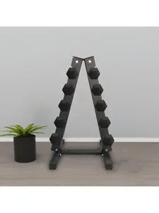 Dumbbell Rack Stand Only,5 Tier Dumbbell Rack, Weight Rack For Home Gym,Max Wight Capacity 480LBS,Black Hexagonal Sturdy