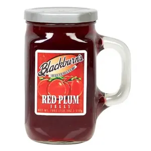 12x Blackburn's Jelly Red Plum - Gourmet Fruit Spread Preserves Jam Smucker's Alternative Breakfast Toast Topping Cooking Baking Sweet Treat Glaze Condiment Kitchen Pantry Bulk Lot Bundle Wholesale Snack 18oz 12ct Pack Food Items