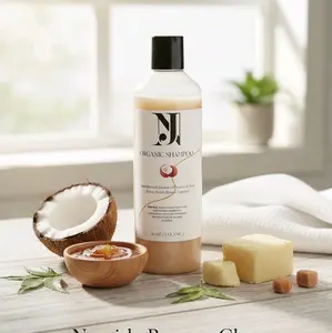 NJ Organic Shampoo with Coconut Oil & Shea Butter for Nourishing Hair Care 18 oz - Natural Ingredients for Soft & Healthy Hair