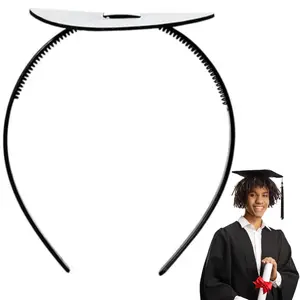 Hairband, Adjustable Black Graduation Cap Headband Insert, Simple and Practical Anti-Fall Hairband for Graduation Cap, Perfect for Female Adults, 1 Count