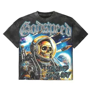 Vintage Graphic "Godspeed: No Guts No Glory" Tops T-shirt,Y2K Graphic Tee