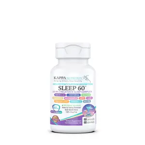 KAPPA NUTRITION Sleep 60, Bedtime Supplement, Naturally Sourced Ingredients for Easier Bedtime, 60 Non-Habit Forming Vegan Capsules, Herbal Supplement with Melatonin, Valerian Root, Chamomile Non-GMO Healthcare