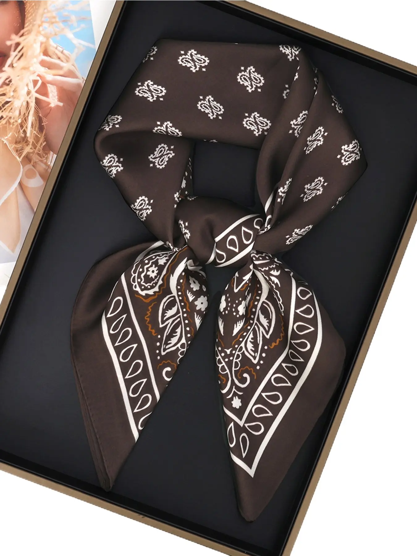 1 Piece Paisley Print Imitate Silk Square Scarf for Women Hijab Soft Neck Tie Female All Seasons Fashion Decoration Headscarf Kerchief Casual Soft Scarf Scarf Head Wrap Casual Soft Shawl