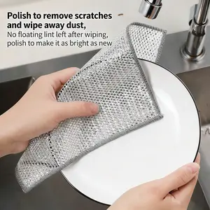 10 Pack Non-Stick Oil Double-Sided Grid Dishcloth - Easy Clean Kitchen Cleaning Towel for Dish & Pan Washing