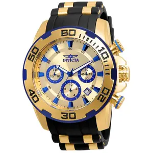 Invicta Men's 22308 Pro Diver Scuba Quartz Chronograph Gold Dial Watch